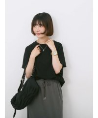 Samansa Mos2 blue/【USAコットン】アソートフレンチスリーブTシャツ/508281836