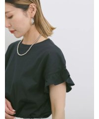 Samansa Mos2 blue/【USAコットン】フリルTシャツ/508281837