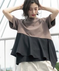 OPAQUE.CLIP/アシンメトリー切替ドッキングトップス/508281925