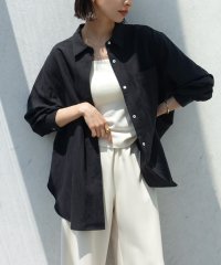 and　Me.../アンドミー andme リネンブレンド オーバーサイズ シャツ evernavy エバーネイビー/508282418