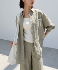 and　Me.../アンドミー andme リネンブレンド オーバーサイズ シャツ evernavy エバーネイビー/508282418