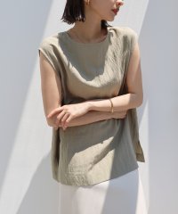 and　Me.../アンドミー andme リネンブレンド ノースリーブ トップス evernavy エバーネイビー/508282419