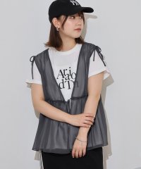atONE/アットワン atONE シフォンベスト＋天竺AラインシルエットTシャツアンサンブル/508282445