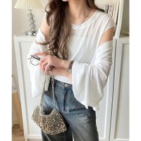 Classical Elf/クラシカルエルフ Classical Elf 大人映え＆着回し叶う。Vネックシアーニット長袖カーディガン×フレンチスリーブニットセットアンサンブル/508282449