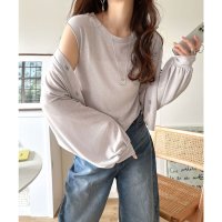 Classical Elf/クラシカルエルフ Classical Elf 大人映え＆着回し叶う。Vネックシアーニット長袖カーディガン×フレンチスリーブニットセットアンサンブル/508282449