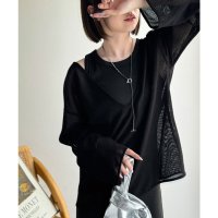 Classical Elf/クラシカルエルフ Classical Elf 《sayo×クラシカルエルフコラボ》ちょうどいい抜け感を。深Uネックバックベルトメッシュトップス/508282453
