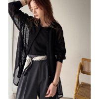 Classical Elf/クラシカルエルフ Classical Elf 「風が透き通る」。比翼デザイン胸ポケットスラブメッシュシャツ（長袖）/508282456