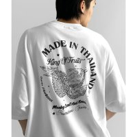 Classical Elf/クラシカルエルフ Classical Elf 《JaVaジャバコラボ》周りと差がつくアート感。綿100％タイ☆トロピカルフルーツ柄ビッグTシャツ/508282462