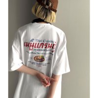 Classical Elf/クラシカルエルフ Classical Elf 《JaVaジャバコラボ》綿100％タイ料理メニュー風プリントルーズフィットTシャツ(オーバーサイズ)/508282464