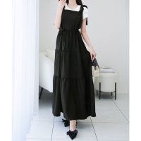 Classical Elf/クラシカルエルフ Classical Elf 【mily bilet】上品な大人の甘さ、麻ライクなリボン使いキャミティアードワンピース（ロング）/508282466