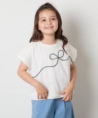 a.v.v(KID'S)/【接触冷感/ジメジメ対策】[100－160]リボンテープチュールドッキングTシャツ/508194797