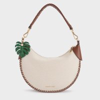 CHARLES & KEITH/Blume ブリュム キャンバスブレードカーブホーボーバッグ/508282958