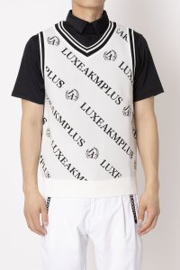 LUXEAKMPLUS/リュクスエイケイエムプラス LUXEAKMPLUS ゴルフ 総柄ロゴニットベスト マルタミボンド/508283434