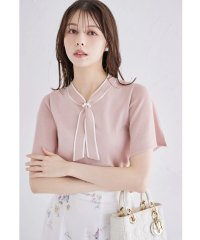 tocco closet/トッコクローゼット tocco closet 接触冷感＆ハンドウォッシュ♪パール付きボウタイ配色ニットプルオーバー/508283928