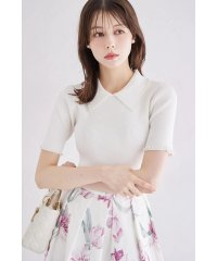 tocco closet/トッコクローゼット tocco closet 襟付きパール装飾リブニットプルオーバー/508283929