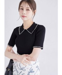 tocco closet/トッコクローゼット tocco closet 襟付きパール装飾リブニットプルオーバー/508283929