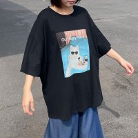 CRB/シーアールビー CRB ネコサングラスビッグTシャツ/508284840