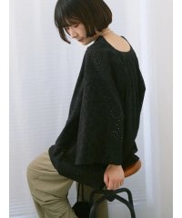Samansa Mos2 blue/【Made in India】タッセル付ギャザーレースブラウス/508284875