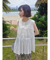 Samansa Mos2 blue/【Made in India】ノースリーブレースブラウス/508284876