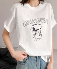 LOWO/ロワ LOWO 綿混フロントプリントTシャツ カットソー/508284910