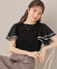 Couture Brooch/【マシンウォッシャブル・UVケア・接触冷感・二の腕カバー】配色フレアドッキングカットソー/508284991