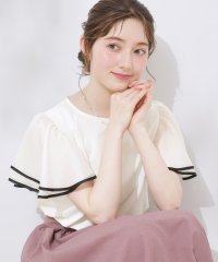 Couture Brooch/【マシンウォッシャブル・UVケア・接触冷感・二の腕カバー】配色フレアドッキングカットソー/508284991