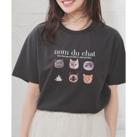 Honeys/ハニーズ Honeys アニマルプリントTシャツ トップス Tシャツ 半袖Tシャツ カットソー 半袖 コットン 綿 UVカット USAコットン アニマル柄 レデ/508285016