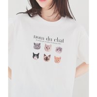 Honeys/ハニーズ Honeys アニマルプリントTシャツ トップス Tシャツ 半袖Tシャツ カットソー 半袖 コットン 綿 UVカット USAコットン アニマル柄 レデ/508285016