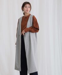 PourVous/プールヴー PourVous ミニ裏毛ノーカラーリラックスロングベスト フォーマル ワンピース パーティードレス 20代 30代 40代/508285060