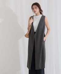 PourVous/プールヴー PourVous ミニ裏毛ノーカラーリラックスロングベスト フォーマル ワンピース パーティードレス 20代 30代 40代/508285060