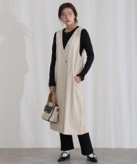 PourVous/プールヴー PourVous ミニ裏毛ノーカラーリラックスロングベスト フォーマル ワンピース パーティードレス 20代 30代 40代/508285060