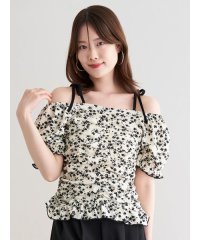 Ludic Park/小花柄シャーリングオフショルトップス/508285752