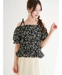 Ludic Park/小花柄シャーリングオフショルトップス/508285752