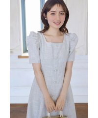 tocco closet/トッコクローゼット tocco closet パール飾り釦付きパワーショルダーサマーツイードワンピース/508285819