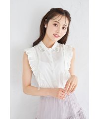 tocco closet/トッコクローゼット tocco closet ビジュー付きサイドフリル&リボンブラウス/508285822