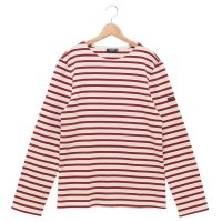 SAINT JAMES/セントジェームス SAINT JAMES Tシャツ カットソー メリディアン モダン ホワイト ワインレッド メンズ ST.JAMES 6870 ECRU PE/508286074