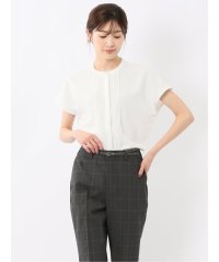 m.f.editorial/エムエフエディトリアル m.f.editorial バンドカラータック ノースリ比翼ブラウス/508286107