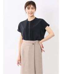m.f.editorial/エムエフエディトリアル m.f.editorial バンドカラータック ノースリ比翼ブラウス/508286107
