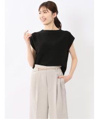 m.f.editorial/エムエフエディトリアル m.f.editorial 快適機能 無縫製ガーター フレンチ袖 クルーニット/508286121