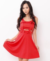 Tika/ティカ Tika キャバドレス エストカットノースリーブリボンモチーフ付きフレアミニドレス (Sサイズ～XLサイズ)/508286188
