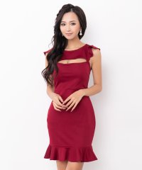 Tika/ティカ Tika キャバドレス ノースリーブ バストカット 裾フリル 谷間魅せ タイトミニドレス (Sサイズ～XLサイズ)/508286189