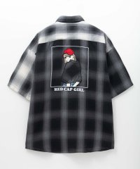 MAC HOUSE/マックハウス Mac－House ルーズサイズバックイラストオンブレーチェック半袖シャツ/508286359