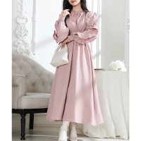 Lace Ladies/レースレディース Lace Ladies 袖フリル ウエスト シャーリング 長袖 フレア ワンピース/508286437
