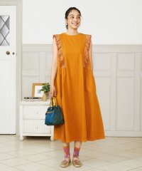 Jocomomola/Hiedra 刺繍フリル付きノースリーブワンピース/508287366
