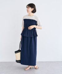 Green Parks/グリーン パークス Green Parks ラメリブペプラムドッキングワンピース/508287485