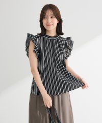 Green Parks/グリーン パークス Green Parks ・ELENCARE DUE ストライプフリルブラウス/508287487