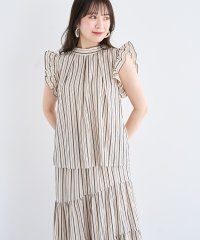 Green Parks/グリーン パークス Green Parks ・ELENCARE DUE ストライプフリルブラウス/508287487