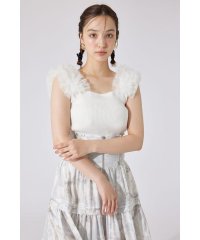 rienda/ショルダーチュールコンビニットトップス/508287422