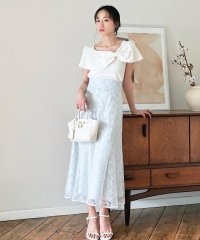 SWINGLE/ラメクロスフラワー刺繍接ぎフレアスカート/508287455