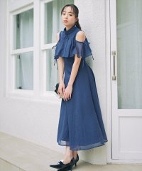 SWINGLE/シアーチェックケープオフショルワンピース/508287457